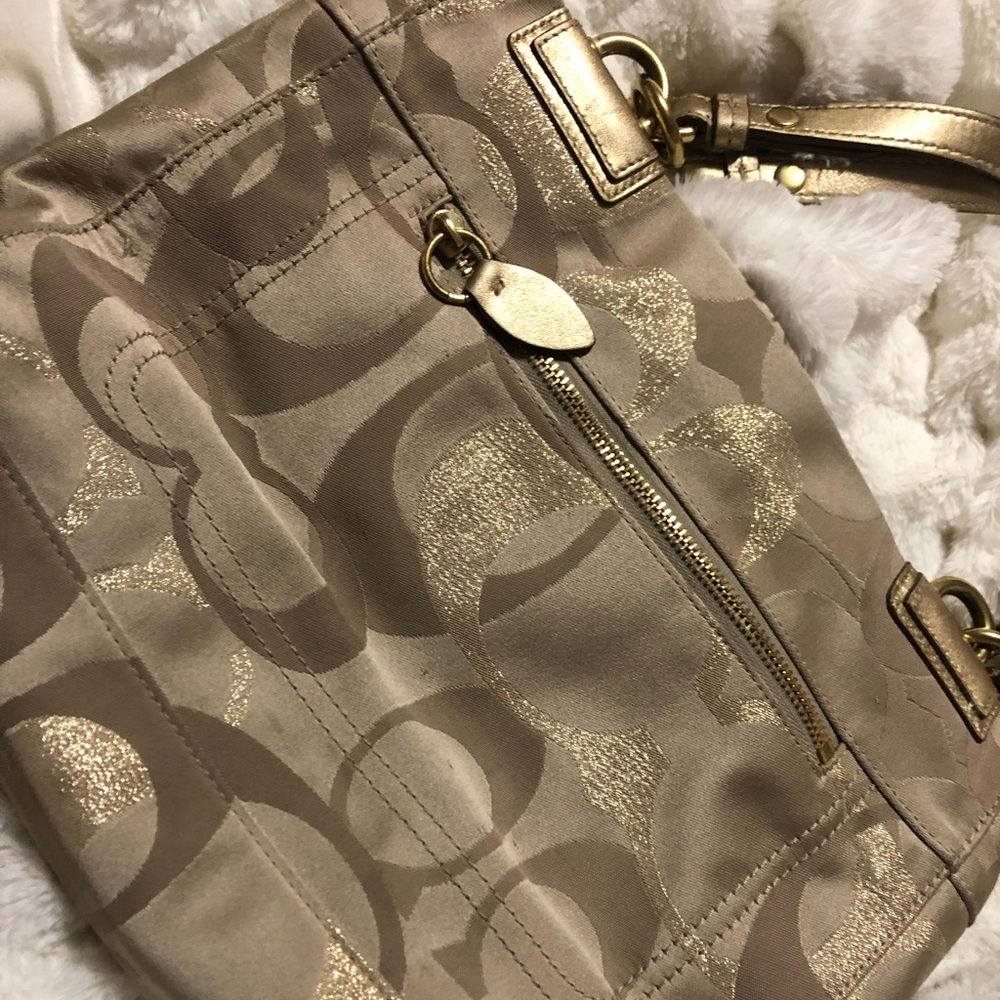 Beautiful Gold Tone Coach Purse